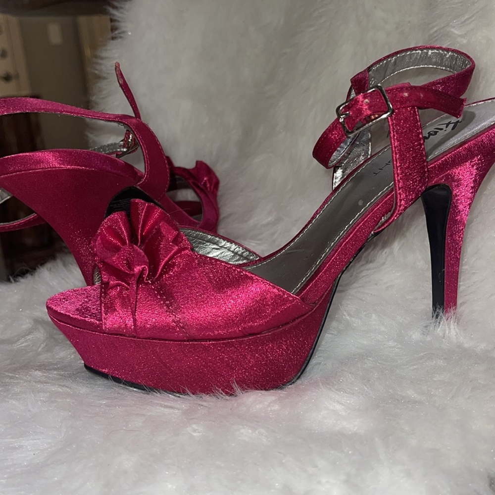 Hot pink high heels